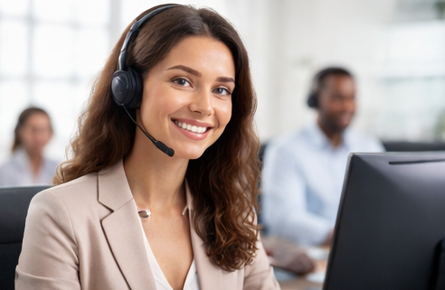 Inbound customer support team at work